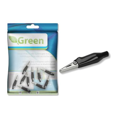 Garra Jacaré Pequeno 28mm com Capa Green Preto Pacote com 10 Unidades - 075-0401