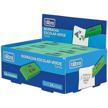 Borracha Verde Caixa com 24 Unidades - Tilibra - 324744