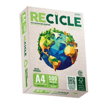 Papel A4 Reciclado Jandaia 75GR Resma com 500 Folhas - 03056