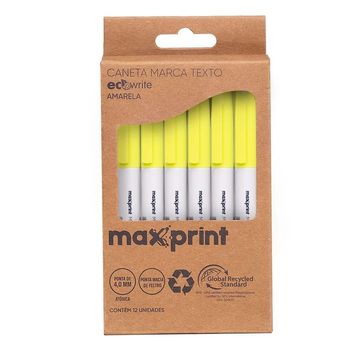 Caneta Marca Texto Amarelo Caixa com 12 Unidades - Maxprint - 70000087