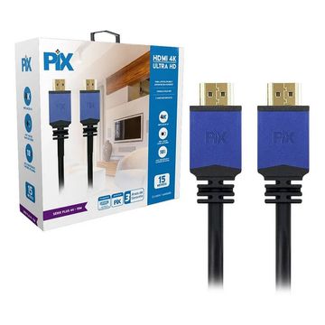 Cabo HDMI Macho x Macho 2.0 3D 4K HDR 19 Pinos 15 Metros com Filtro PIX - 018-1520-SINOP-03