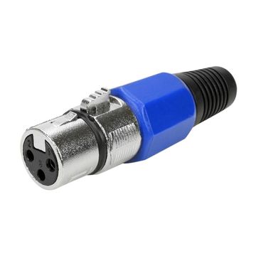 Plug XLR Fêmea Metal Basic Azul com Trava PIX 062-8003 - Pacote com 10 Unidades-SINOP-03