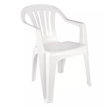 Cadeira Fixa Poltrona Plástico com Braço Branco Bela Vista Mor - 15151101 - Resistente e Suporta Até 182 Kg-SINOP-03