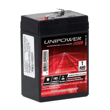 Bateria Selada para Alarmes e No-Breaks 4,5 Ah 6 Volts Unipower - UP645SEG/R-SINOP-03