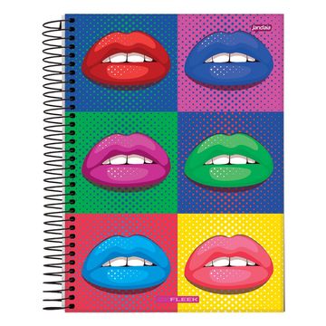 Caderno Universitário Capa Dura Espiral 10 Matérias 200 Fls 200x275 On Fleek - Unitário - Jandaia - 68742-55A