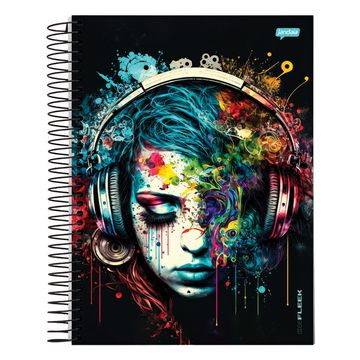 Caderno Universitário Capa Dura Espiral 10 Matérias 200 Fls 200x275 On Fleek - Unitário - Jandaia - 68742-55H