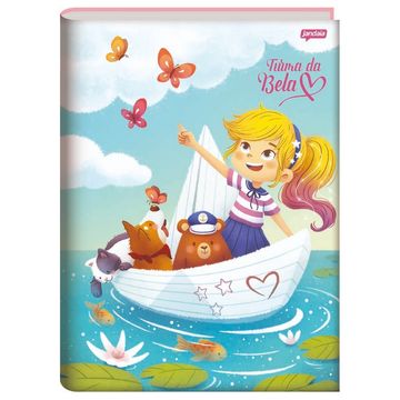 Caderno Brochura Capa Dura Costurado 80 Fls 140x200 Turma da Bela - Unitário - Jandaia - 71689-77D