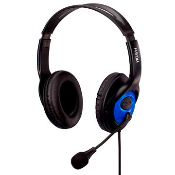 Fone de Ouvido Headset com Microfone com Plug P2 Preto/Azul Hayom - HF2208