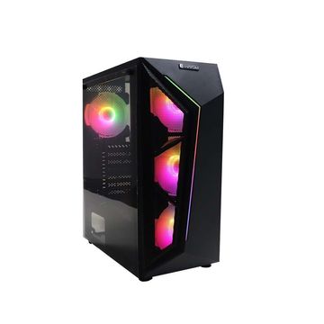 Gabinete Gamer Hayom Preto com Frontal Led RGB Incluso 4 Cooler RGB e Lateral em Vidro sem Fonte - GB1713