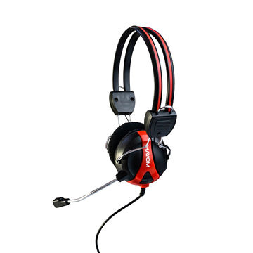 Fone de Ouvido Headset com Microfone com Plug P2 Preto/Vermelho Hayom - HF2209