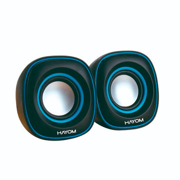 Caixa de Som Mini Hayom 2.0 Canais 6W RMS Preto/Azul USB - KM2503 - 251003