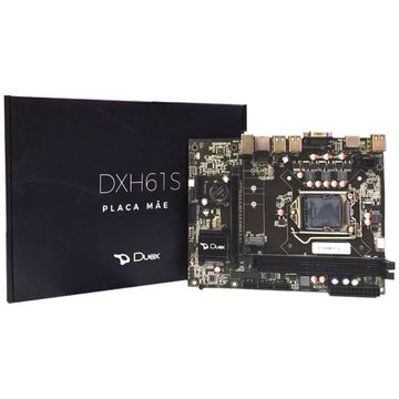 Placa Mãe Duex DX H61SG Box para Intel LGA 1155 Memória DDR3 Som Video e Rede