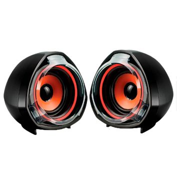 Caixa de Som Mini Hayom 2.0 Canais 10W RMS Preto/Laranja USB - KM2502