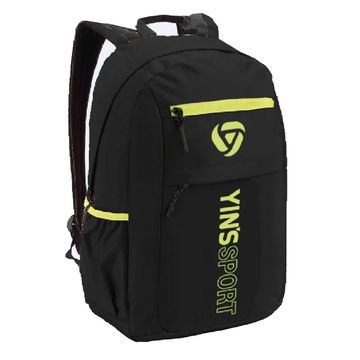 Mochila Escolar Juvenil Executive em Poliester Preto Detalhe Amarelo - Yins - YS29373-PTO