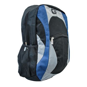 Mochila Escolar Juvenil Executive em Poliester Preto e Azul - Yins - YS28140-AZ