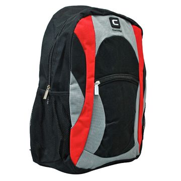 Mochila Escolar Juvenil Executive em Poliester Preto e Vermelho - Yins - YS28140-VERM