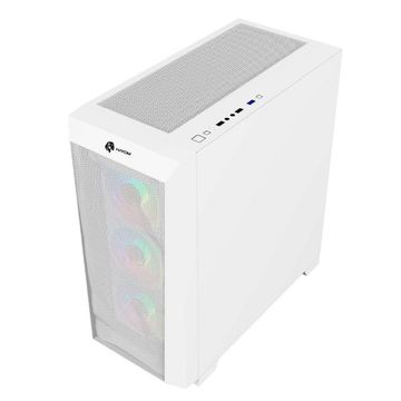 Gabinete Gamer Hayom Branco com Frontal Telado Incluso 4 Cooler RGB e Lateral em Vidro sem Fonte - GB1780