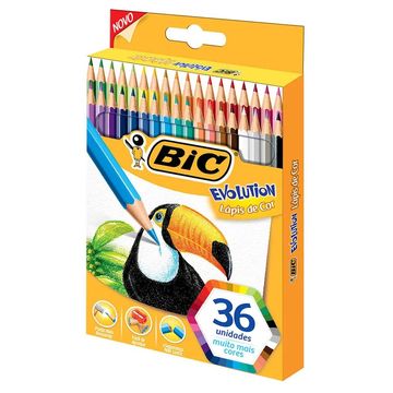 Lápis de Cor 36 Cores Sextavado Evolution - Bic - 930230