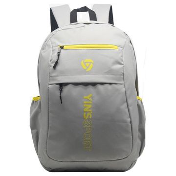 Mochila Escolar Juvenil Executive em Poliester Cinza Detalhe Amarelo - Yins - YS29373-CZ