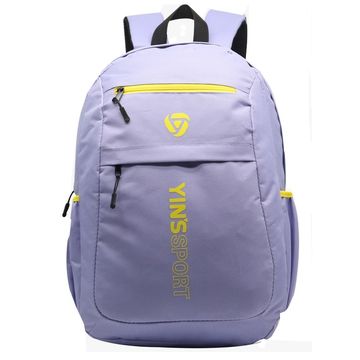 Mochila Escolar Juvenil Executive em Poliester Lilas Detalhe Amarelo - Yins - YS29373-LL