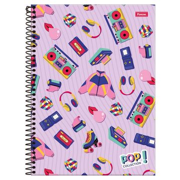 Caderno Universitário Capa Dura Espiral 1 Matéria 96 Fls 200x275 Pop Collection - Unitário - Foroni - 30.8050-0F