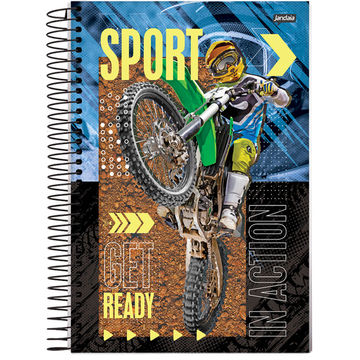 Caderno Universitário Capa Dura Espiral 12 Matérias 192 Fls 200x275 Sport C - Unitário - Jandaia - 68782-88