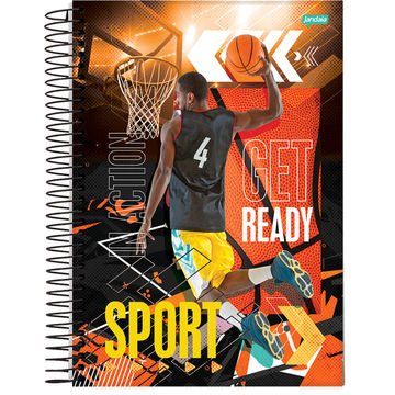 Caderno Universitário Capa Dura Espiral 15 Matérias 240 Fls 200x275 Sport - Unitário - Jandaia - 68783-88B