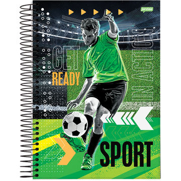 Caderno Universitário Capa Dura Espiral 10 Matérias 160 Fls 200x275 Sport - Unitário - Jandaia - 68781-88D