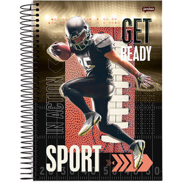 Caderno Universitário Capa Dura Espiral 10 Matérias 160 Fls 200x275 Sport - Unitário - Jandaia - 68781-88C