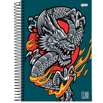 Caderno Universitário Capa Dura Espiral 10 Matérias 160 Fls 200x275 Flow Line B - Unitário - Jandaia - 68752-88