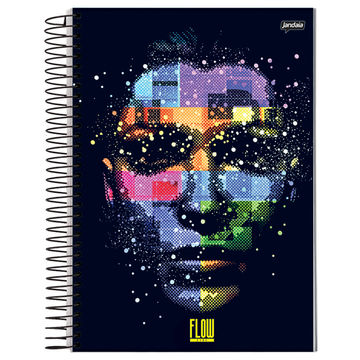 Caderno Universitário Capa Dura Espiral 10 Matérias 160 Fls 200x275 Flow Line H - Unitário - Jandaia - 68752-88