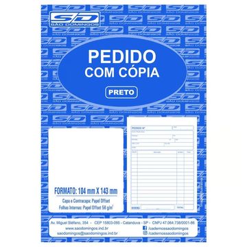 Talão de Pedido 1/36 São Domingos 2 Vias 80 Folhas - 10043 - Pacote com 20 Unidades