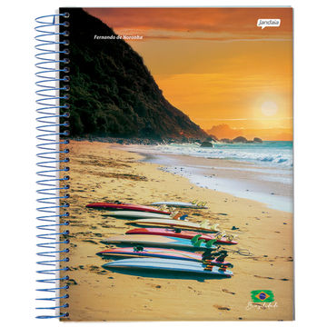 Caderno Universitário Capa Dura Espiral 10 Matérias 200 Fls 200x275 Brasilidade - Unitário - Jandaia - 8144-55