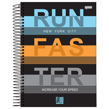 Caderno Universitário Capa Dura Espiral 20 Matérias 320 Fls 200x275 Flow Run Fas Ter - Unitário - Jandaia - 68756-88