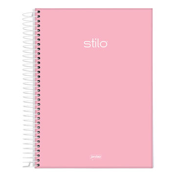 Caderno Universitário Capa Dura Espiral 1 Matéria 80 Fls 175x242 Rosa Stilo - Unitário - Jandaia - 68828-88