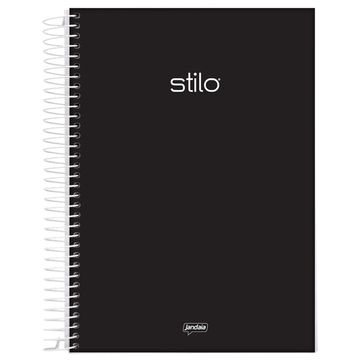 Caderno Universitário Capa Dura Espiral 1 Matéria 80 Fls 200x275 Preto Stilo - Unitário - Jandaia - 68853-77