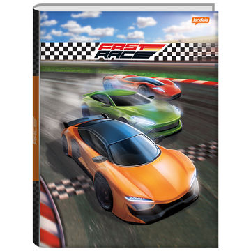 Caderno Brochurão Capa Dura Costurado 80 Fls 200x275 Fast Race - Unitário - Jandaia - 71137-77