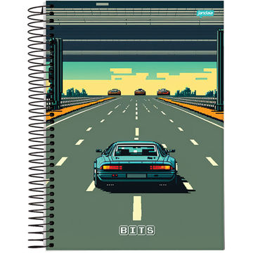 Caderno Universitário Capa Dura Espiral 15 Matérias 240 Fls 200x275 Bits - Vendido Unitário - Jandaia - 72794-24