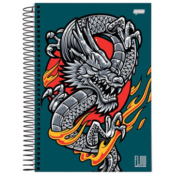 Caderno Universitário Capa Dura Espiral 20 Matérias 320 Fls 200x275 Flow Dragão - Unitário - Jandaia - 68756-88