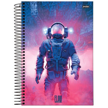 Caderno Universitário Capa Dura Espiral 20 Matérias 320 Fls 200x275 Flow Astronauta - Unitário - Jandaia - 68756-88