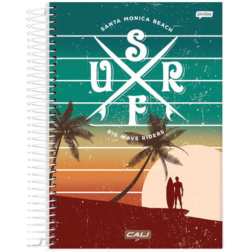 Caderno Universitário Capa Dura Espiral 15 Matérias 300 Fls 200x275 Cali e Malibu - Unitário - Jandaia - 74871-77C