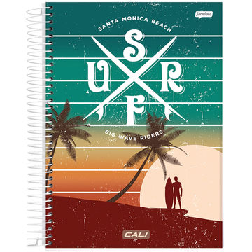 Caderno Universitário Capa Dura Espiral 10 Matérias 200 Fls 200x275 Cali e Malibu - Unitário - Jandaia - 74716-77A