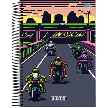 Caderno Universitário Capa Dura Espiral 15 Matérias 240 Fls 200x275 Bits - Vendido Unitário - Jandaia - 72794-24B