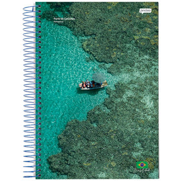 Caderno Universitário Capa Dura Espiral 15 Matérias 300 Fls 200x275 Brasilidade - Unitário - Jandaia - 8147-55C