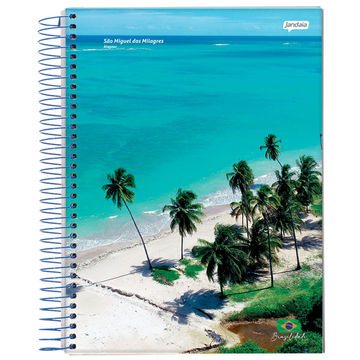 Caderno Universitário Capa Dura Espiral 10 Matérias 200 Fls 200x275 Brasilidade - Unitário - Jandaia - 8144-55B