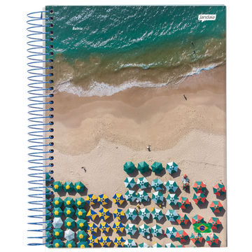 Caderno Universitário Capa Dura Espiral 10 Matérias 200 Fls 200x275 Brasilidade - Unitário - Jandaia - 8144-55C