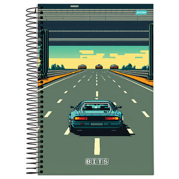 Caderno Universitário Capa Dura Espiral 1 Matéria 80 Fls 200x275 Bits- Unitário - Jandaia - 72797-24B