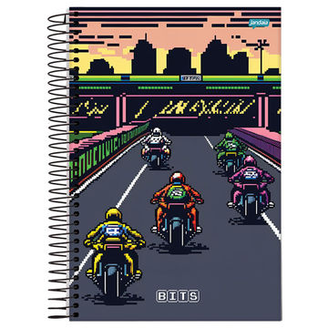 Caderno Universitário Capa Dura Espiral 1 Matéria 80 Fls 200x275 Bits- Unitário - Jandaia - 72797-24C