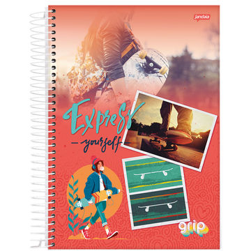 Caderno Universitário Capa Dura Espiral 15 Matérias 240 Fls 200x275 Grip - Unitário - Jandaia - 68760-88B