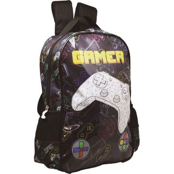 Mochila Infantil Gamer Preto Kit - 716353